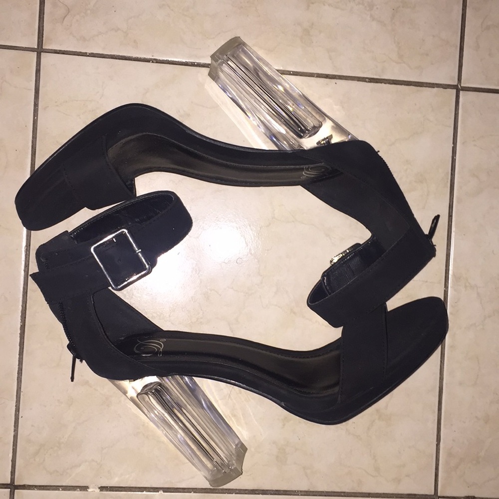 Black Heels (Clear block heel)